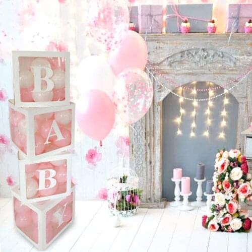 4 Packs Clear Balloons Letter Decorations Individual Decorations Birthday Party Transparent Name Box Baby Shower Balloon Box