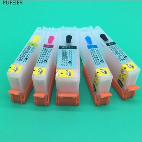 5PCS PGI-250 CLI-251 PGI250 CLI251 Empty Refillable Cartridge With Chip For Canon IP7220 IP8720 MG5420 MX922 MX722 Printer