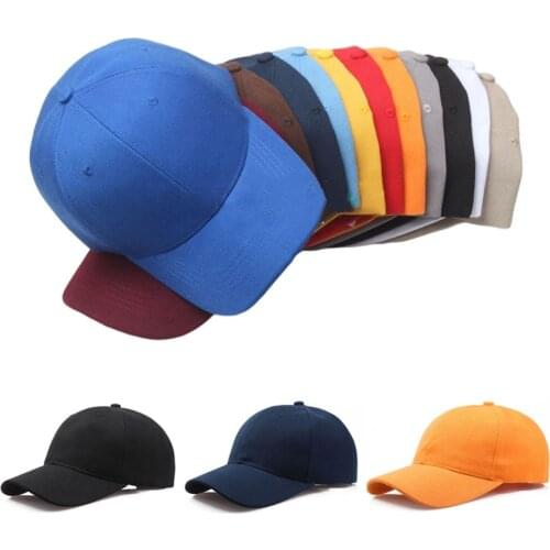Black Cap Solid Color Baseball Cap for Men Casual Snapback Caps Women Summer Cotton Adjustable Sunhat Unisex Outdoor Sports Hats