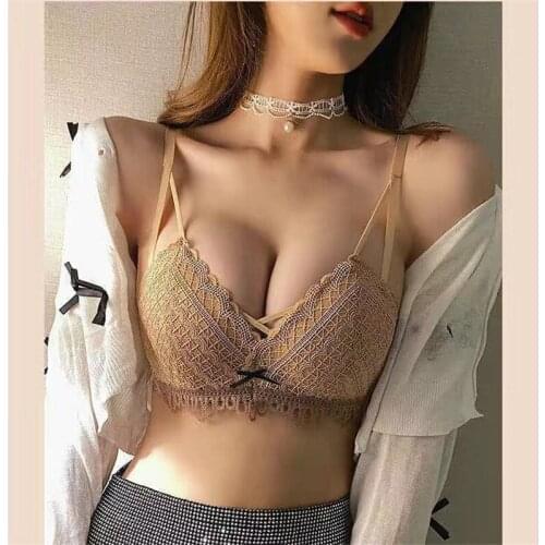 New Women Underwear Push Up Bra Breathable Black Embroidery Bras Female Lingerie Sexy Wireless Bras Comfortable Lingerie