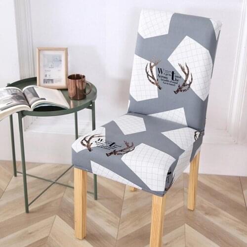Stretch Geometric Chair Cover Dining Room Kitchen Anti-dirty Removable Chair Slipcovers Protector For Wedding Banquet Party