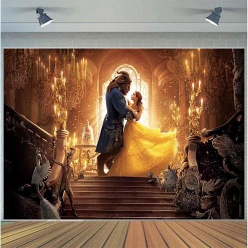 Cartoon Animation Castle Beast Photography Background Backdrop Wallpaper Birthday Party Decoration Tapestry Photo Studio Custom