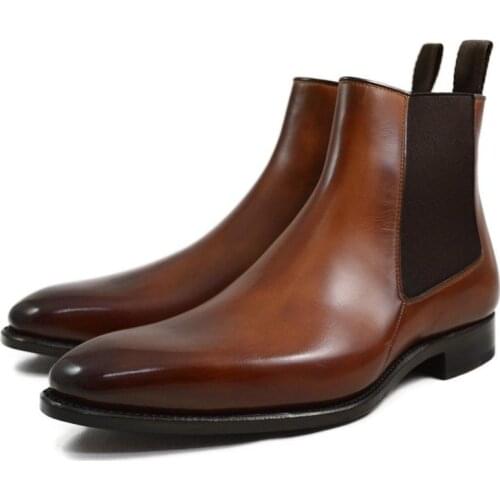 Cowboy Winter Lace Up Mens Boots Shoes Non-Slip Add Velvet Genuine Leather Work Boots Fashion Designer Shoes Men