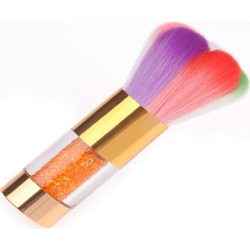 Colorful Nail Dust Brushes Acrylic & UV Nail Gel Powder Nail Art Dust Remover Brush Cleaner Rhinestones Makeup Foundation Tool