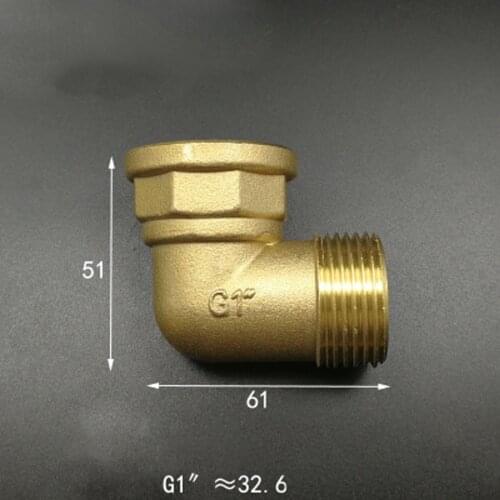 Brass 90 Degree Elbow DN25 1" BSP Female To Male Pipe Fitting Adapter Coupling Connector