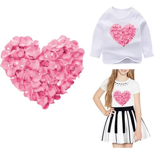 Lovely Heart Patches For Clothing Iron On Transfer T-Shirt Patches Letters Thermo stickers On Girls Clothes Iron On Patch DIY