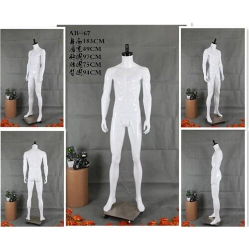 Best Quality Factory Supply New Fashionable Gloss White Fiberglass Mannequin Men Full Body Mannequin