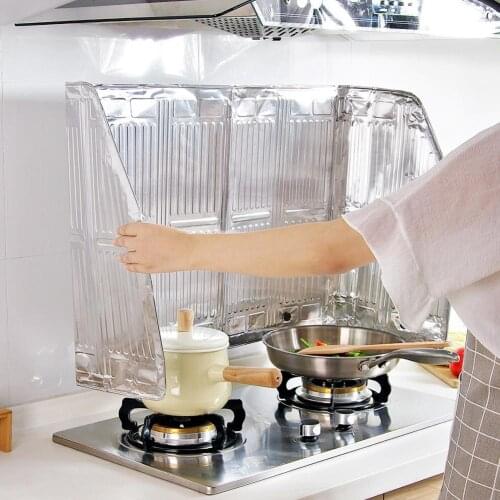 Magnetic Aluminum Foil Oil Splash Baffle Foldable Kitchen Gas Stove Baffle Plate Protective Guard Board Kitchen Specialty Tool
