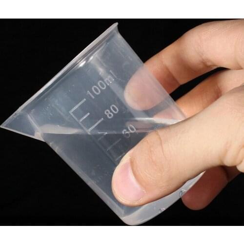 100ML Plastic Graduated Measuring Cup Transparent Epoxy Resin Mixed Art Waxing Kitchen Beaker Liquid Measuring Cup Cup Container