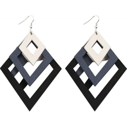 Fashion Statement Earrings Wooden Hollow Earrings Wedding Wholesale Jewelry Boho Water Drop Party for Women Dangle Earring HJUEY