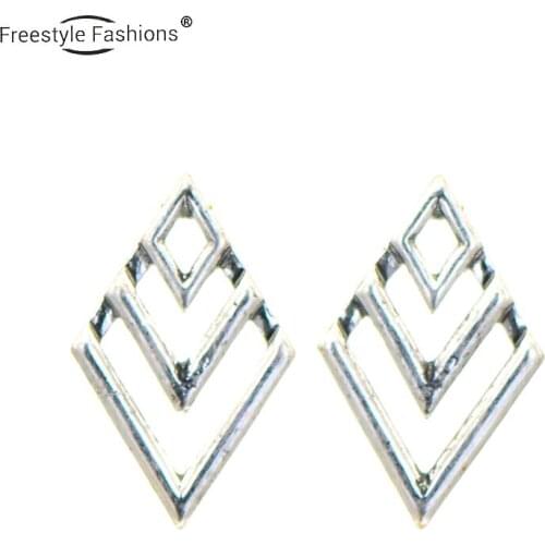 Fashions trendy square zinc alloy stud earrings for women