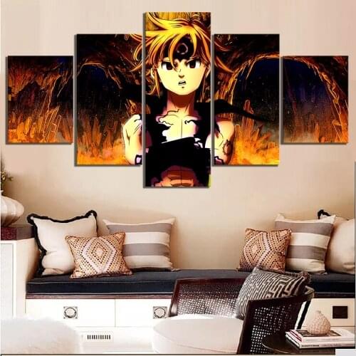 Wall Art Canvas Painting Home Decor Hd The Seven Deadly Sins Anime 5 Pie Meliodas Dragons Sin Of Wrath Modular Pictures Poster
