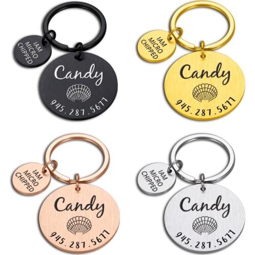 Personalized Pet Name Number Tag Keychain for Pet Dog Cat Collar ID Tags Pet Pendant Necklace Collar Puppy Cat Collar Accessory