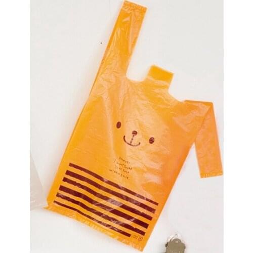 Plastic shopping bags, Pink Cute bear plastic bags 100pcs/lot