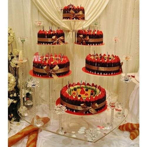Hot 6 tiers square wedding Cake Stand cupcake holders wedding party Cake prop wedding centerpiece