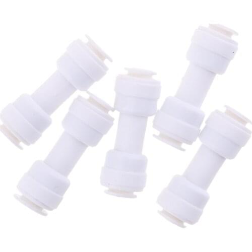 5Pieces 1/4 inch 1/4 inch Pushfit Straight Ball Valve Connector Fitting - Fridge Pipe , RO Water Reverse Osmosis Tubing