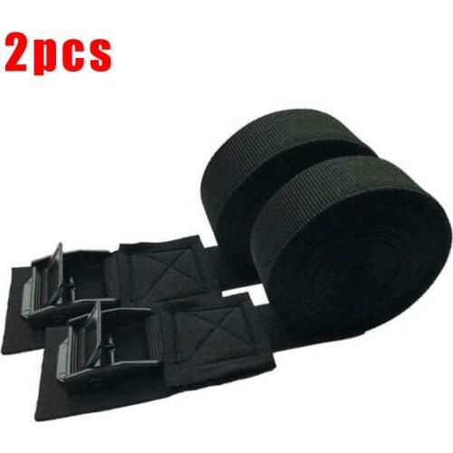 Surfboard Straps Bicycle Black Polyester Webbing 1 Pair Car Roof Buckle