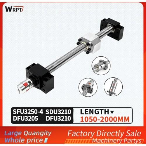 CNC ball screw SFU3205/3210 DFU3210/3210 1050-2000mm+DSG32H nut seat+Support base BKBF25/FKFF25+XB40*65-14*20 coupling