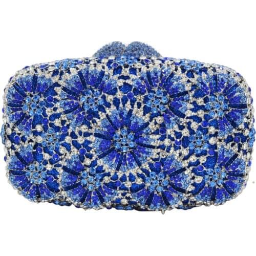 Blue Green Crystal Bags Luxury Designer Fashion Evening Bags Party Purse Wedding Bridal Clutch Bags SC922