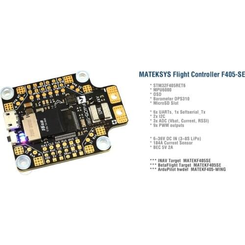 Matek Systems BetaFlight F405-SE Flight Controller Built-in PDB OSD 5V/2A BEC Current Sensor For RC Multicopter F405-CTR update