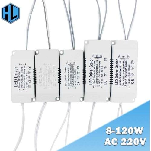 AC 220V LED Driver Replacement 8-120W Non-isolating Lighting Transformer Luminaire Driver Power Supply Adapter For LED Lamps