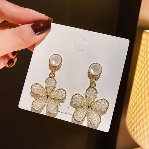 Style and Fashion Flower Earrings for Women Silver Wedding Hiphop/Rock Party Big Earings Jewelry Gifts