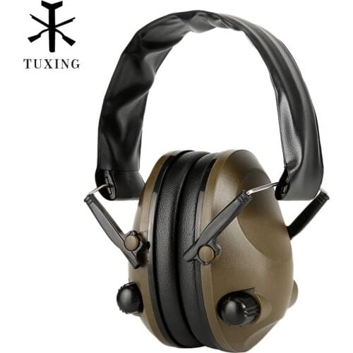 TAC 6s Foldable Shooting Smart Soundproof Earmuffs Pickup Anti-Noise Tactical Headset for Sport Hunting Outdoor Sports