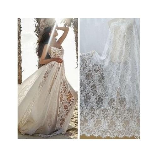 Embossed classic Full Size Eyelashes Wedding Lace Fabric Width 150CM Home Decoration Manual DIY Clothing Accessories