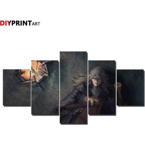 Video Game Dark Souls 3 5 Panels Wall Painting Poster Paintings on the Wall A1388