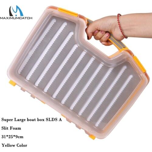 Maximumcatch Maxcatch Waterproof Fly Fishing Box with Slit/Easy Grip Foam Large Room Fishing Boat Suitcase