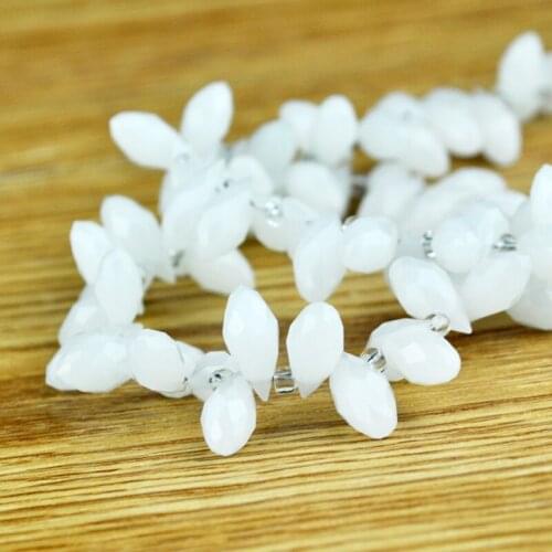 Free Shipping High Quality Beads 6x12mm 100pcs/lot White Water Drop Shape Crystal Beads for Decoration Jewelry DIY