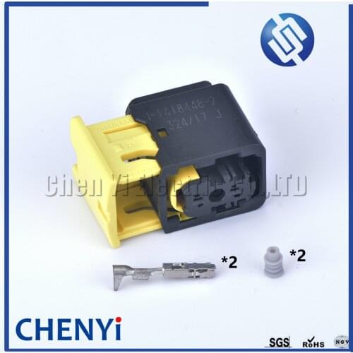 1 Sets TE AMP 2 Pin female electric car housing wiring harness plug cable connector waterproof 1-1418448-2