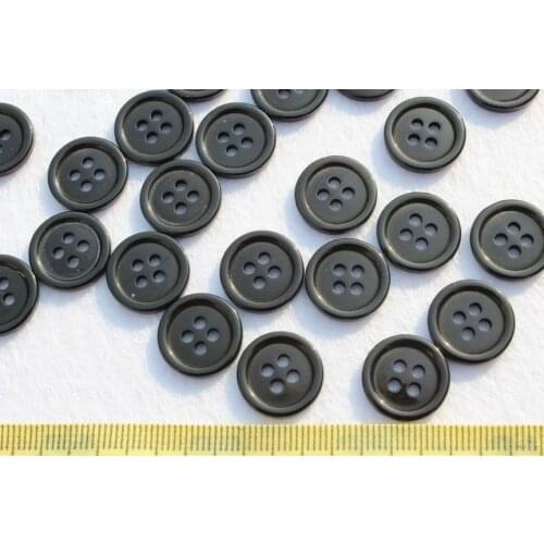 1000pcs black 15mm four holes buttons resin smooth flatback edged buttons