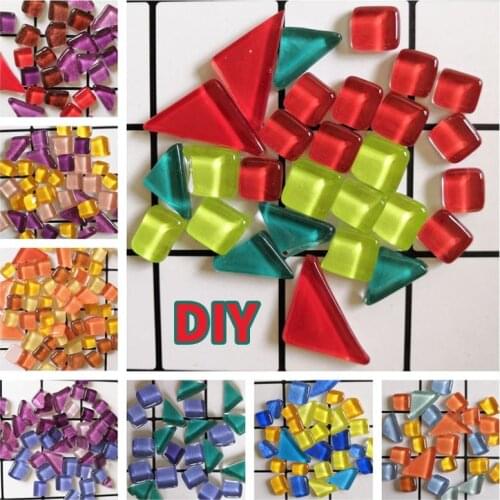 200g 110pcs Colorful Glitter Shiny Craft Material Glass Mosaic Tiles Bulk for Handmade Creativity DIY