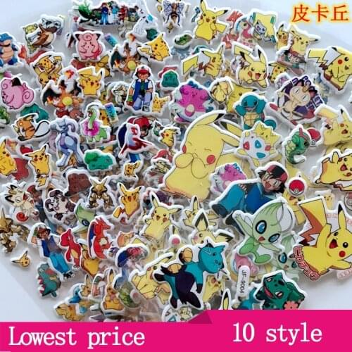 Pokemon Stickers Badge Sheets 3D Puffy Bubble Stickers Cartoon Pikachu Waterpoof DIY Sticker PVC Scrapbook Gifts for Kids Badge