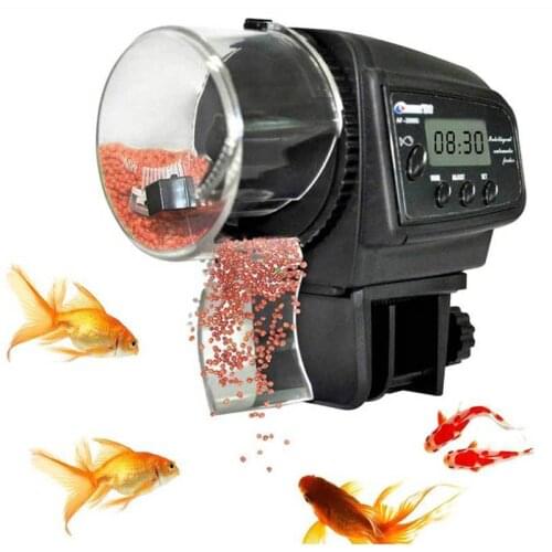 Aquarium 65mL Automatic Fish Feeder for Aquarium Fish Tank Auto Feeders with Timer Pet Feeding Dispenser LCD Display Fish Feeder