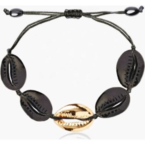 Concha black metallic mens seashell bijoux bracelet femme men pulseira feminina Cowry Shell Bracelet jewelry bracelets women