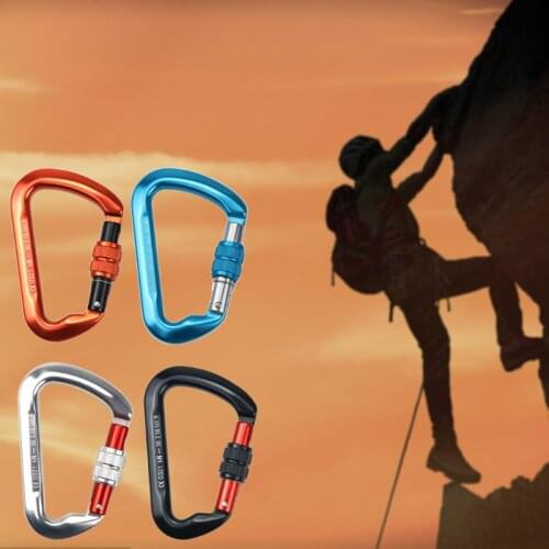 30KN Aluminum Alloy D-Shaped Carabiner Hold 6614lbs Heavy Duty Strong Hook for Hammocks Rock Climbing Rappelling Dog Leash