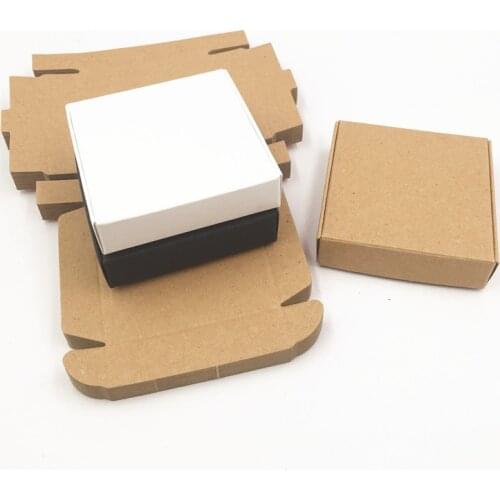 50Pcs/lot Handmade Cardboard Kraft Paper Gift Boxes Wedding Birthday Party Cake Soap Container Storage Supplies Wholesale Boxes