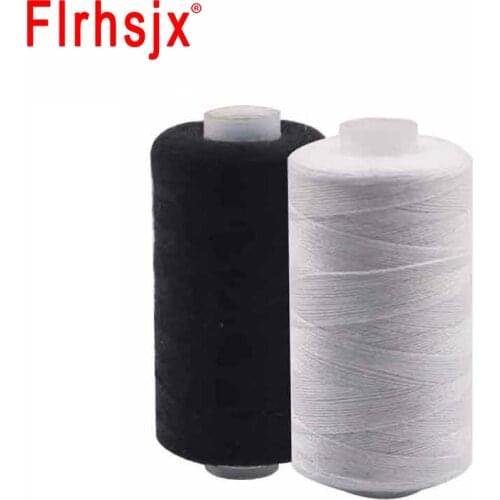 2pcs 200Yards Polyester Sewing Thread Spools 2 Colors 40/2 Threads for Sewing Machine Hand Repair Use for Hand&Machine Sewing