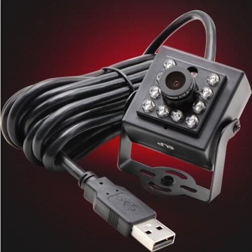 ELP Industrial Mini camera H.264 2MP 1080p full hd with 10pcs IR LEDS night vision 1/3" CMOS AR0330 micro infrared IR usb camera