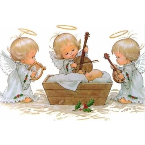 Angel Girl Landscape DIY 11CT Embroidery Cross Stitch Kits Craft Needlework Set Printed Canvas Cotton Thread Home Room