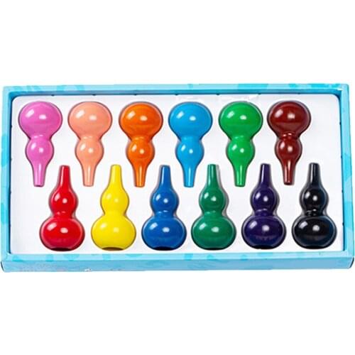 Toddler Crayons Set Washable Coloring Finger Crayons With 12 Colors For Children Early Painting Learning Education