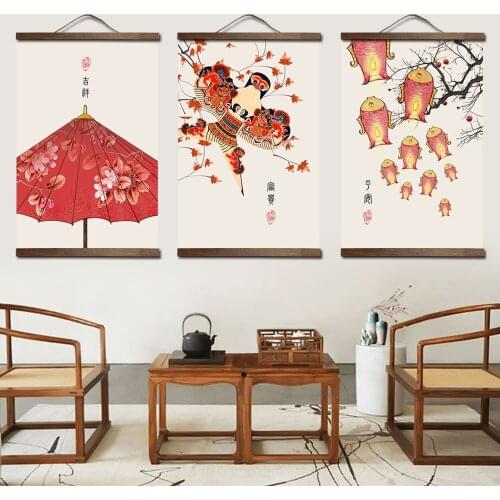 Chinese Style Green Plants Wall Art Canvas Painting Nordic Posters And Prints Wall Pictures For Living Room Decoration