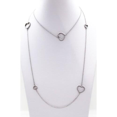 INFIJE Necklace in White Gold with Diamonds - Made in Italy