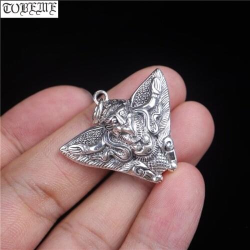 Handmade 990 silver Tibetan Garuda pendant vintage silver Garuda pendant Buddhist Garuda Pendant Good Luck Tibetan Amulet