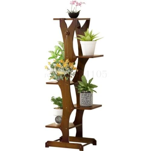 Flower Shelf Multi-layer Indoor Household Rack Balcony Flower Pot Rack Solid Wood Fleshy Living Room Green Plant Plant Stand