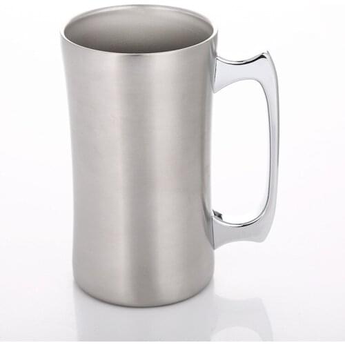 Realand 20oz Premium Stainless Steel Vacuum Double Wall Insulated Beer Mug Coffee Cup Milk Water Soda Tumbler with Handle
