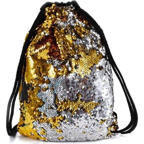 Christmas gift decor Sack Sequin Backpack Rucksack Fashion Mermaid Glittering Shine Outdoor Sports Drawstring Bag shoulder beach