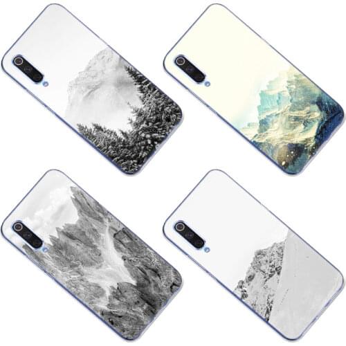 Black And White Mountain Silicone Case for Xiaomi Mi POCO X3 NFC M3 F3 Note 10 S 10i 10T 11X Pro 11i 11 Ultra 11 Lite Soft Cover